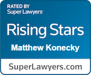 Logo Recognizing The Law Office of Matthew Konecky, P.A.'s affiliation with Super Lawyers Rising Stars